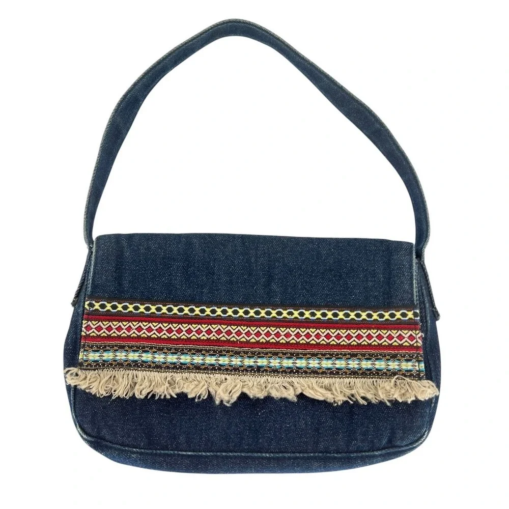 Y2K Denim Handbag Shoulder Bag‎ Fringe Carlo D'Santi Lizzie McGuire Bratz Dolls